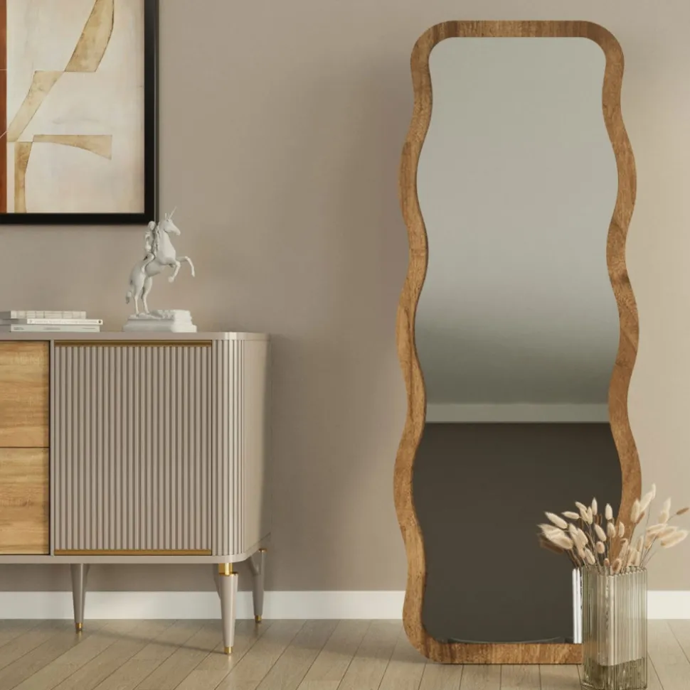 LUNA Miroir sur pieds en bois 50x160cm