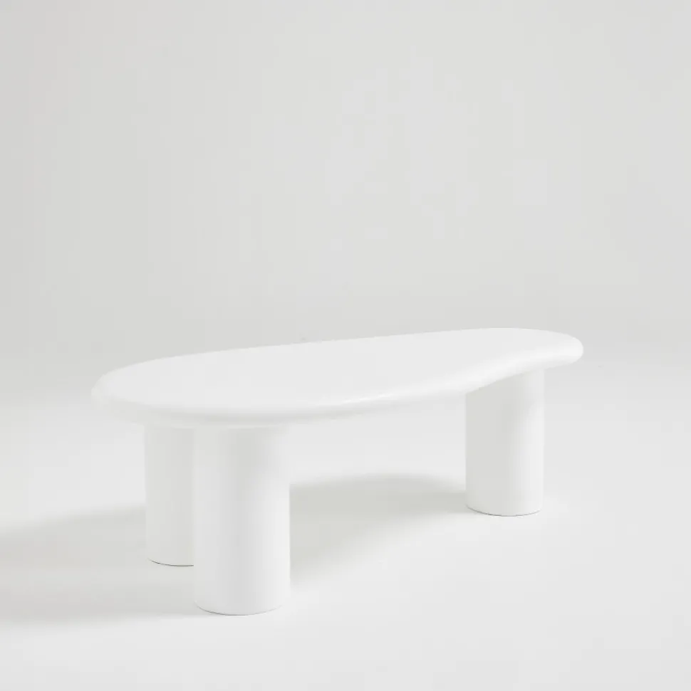 LUNA Table basse organique en fibre de ciment L120cm