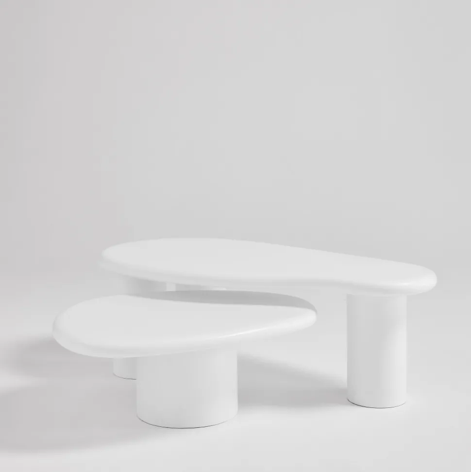LUNA Table basse organique en fibre de ciment L120cm