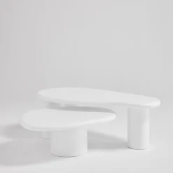 LUNA Table basse organique en fibre de ciment L80cm