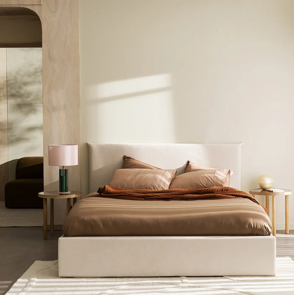 MAC BETH Lit coffre en tissu 160x200cm