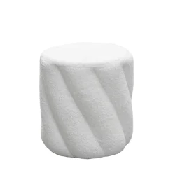 MALLOW Pouf rond en tissu bouclette ø37cm