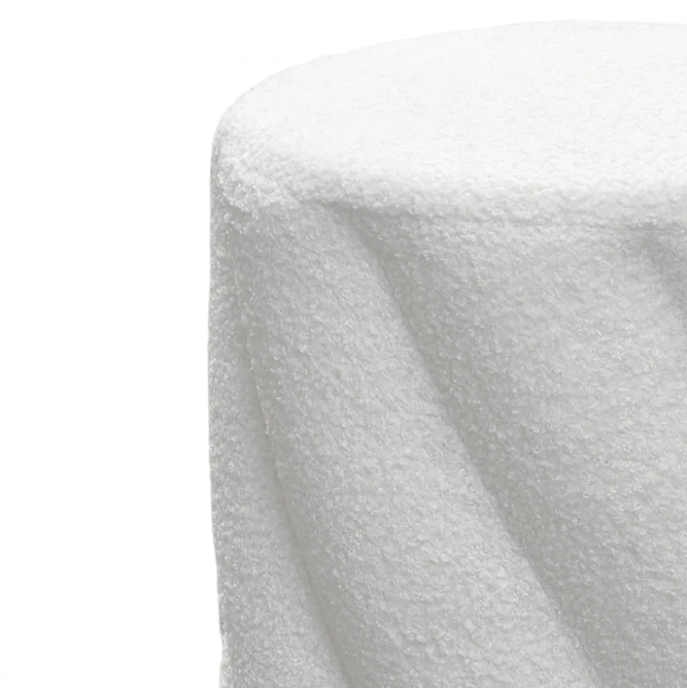 MALLOW Pouf rond en tissu bouclette ø37cm