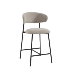 MANEL Lot de 2 tabourets de bar en tissu et métal H66cm