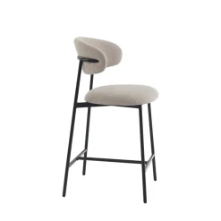 MANEL Lot de 2 tabourets de bar en tissu et métal H66cm