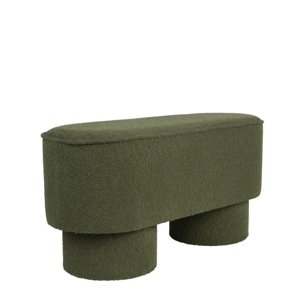MARCOS Banc arrondi en tissu bouclette L93cm