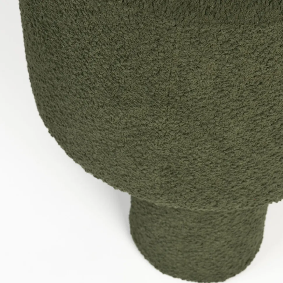 MARCOS Tabouret rond en tissu bouclette ø40cm