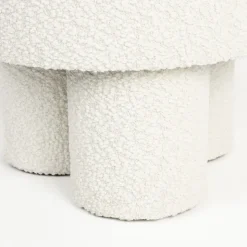 MARCOS Tabouret rond en tissu bouclette ø40cm