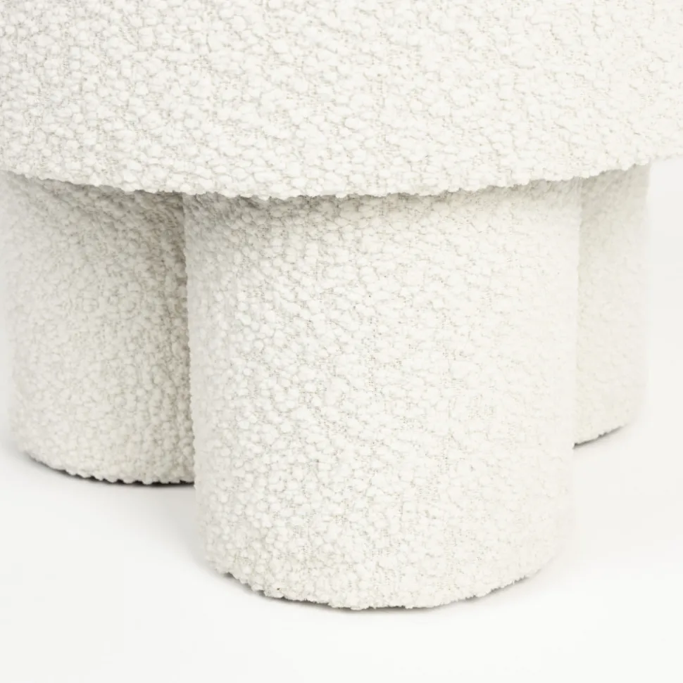 MARCOS Tabouret rond en tissu bouclette ø40cm