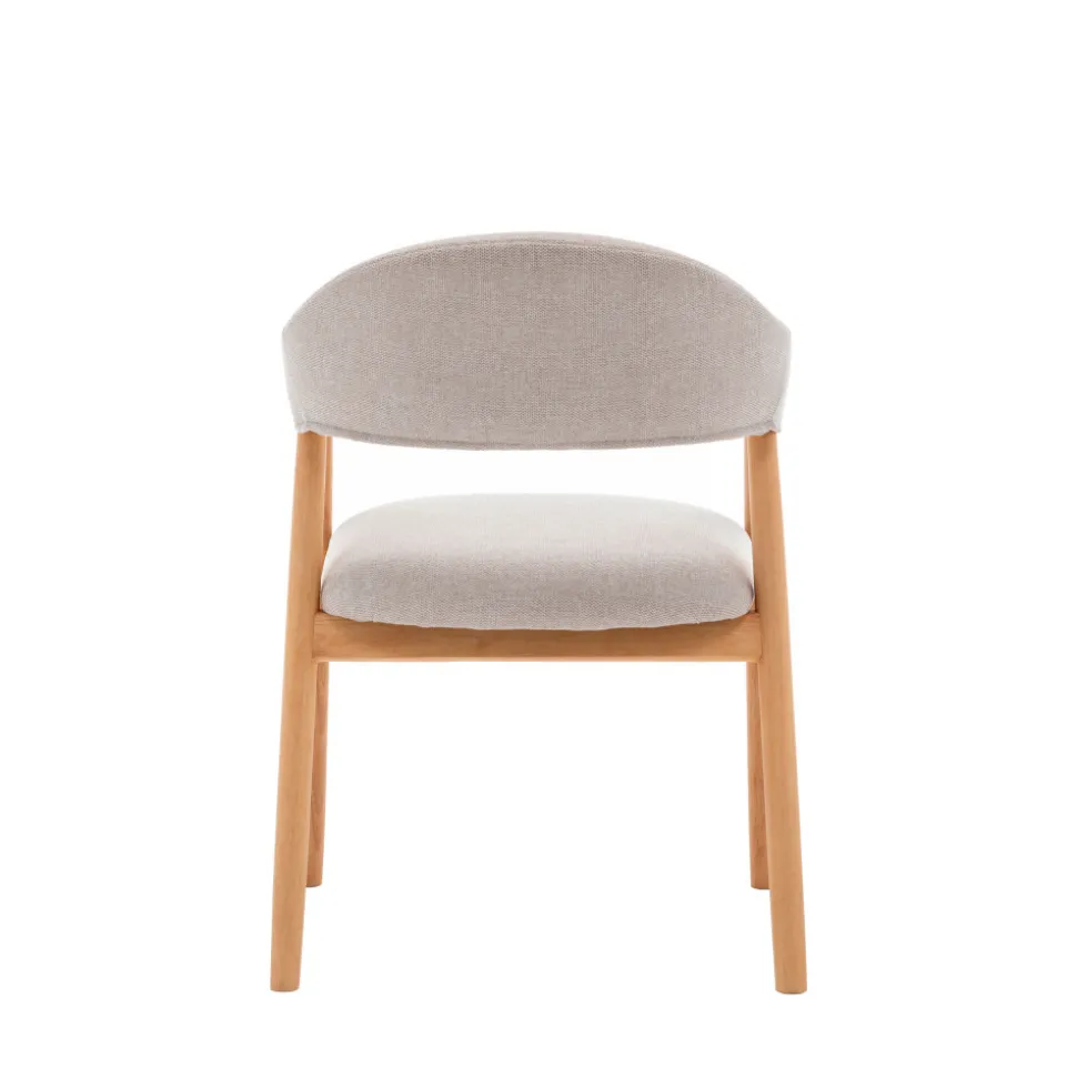 MARINA Lot de 2 fauteuils de table en tissu et bois