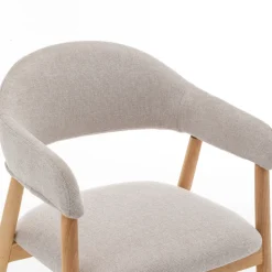 MARINA Lot de 2 fauteuils de table en tissu et bois