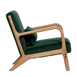 MARK Fauteuil en bois et velours