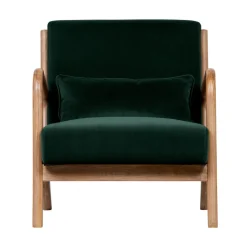 MARK Fauteuil en bois et velours