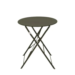 MARSEILLE Ensemble table de jardin pliante ronde bistrot et 2 chaises en métal
