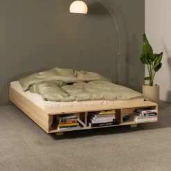 MERGE Lit avec rangement en bois 140x200cm