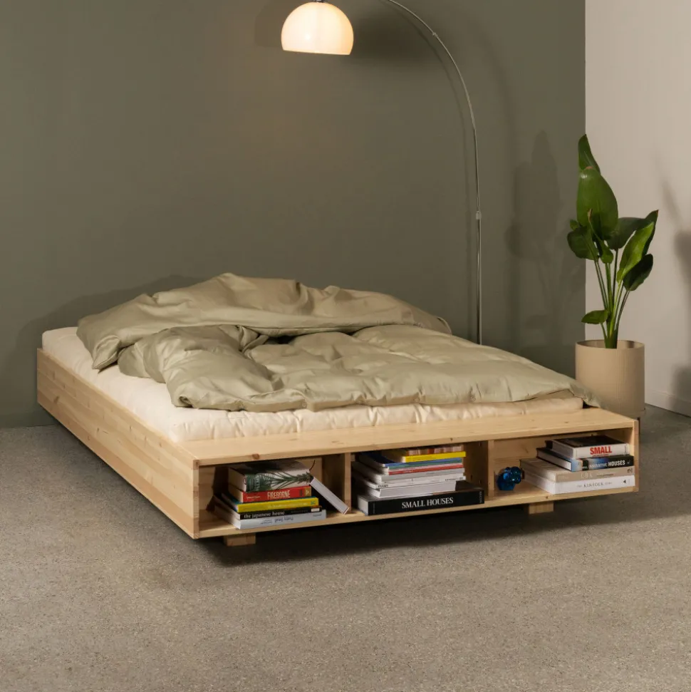 MERGE Lit avec rangement en bois 140x200cm