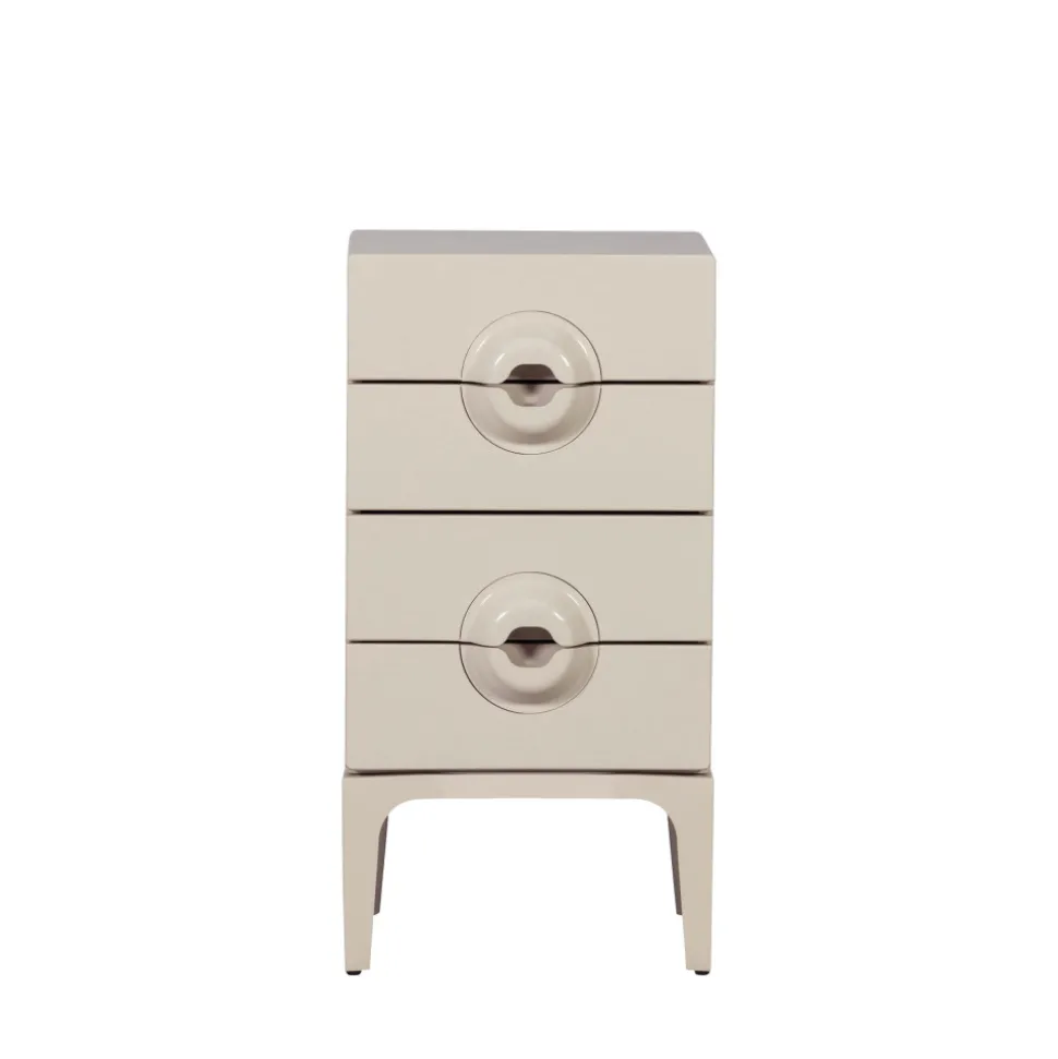 MERGE Petit meuble de rangement 4 tiroirs en bois et métal H89cm