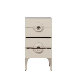 MERGE Petit meuble de rangement 4 tiroirs en bois et métal H89cm