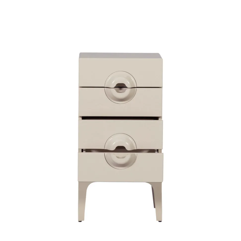 MERGE Petit meuble de rangement 4 tiroirs en bois et métal H89cm