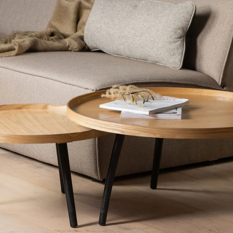 MESA Table d'appoint ronde bois ø78cm