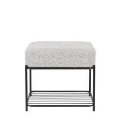 MILOU Tabouret rectangulaire en tissu et métal
