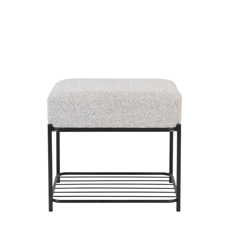 MILOU Tabouret rectangulaire en tissu et métal
