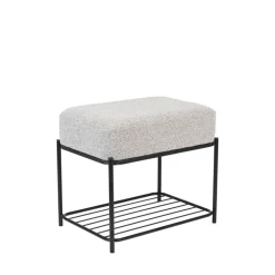 MILOU Tabouret rectangulaire en tissu et métal