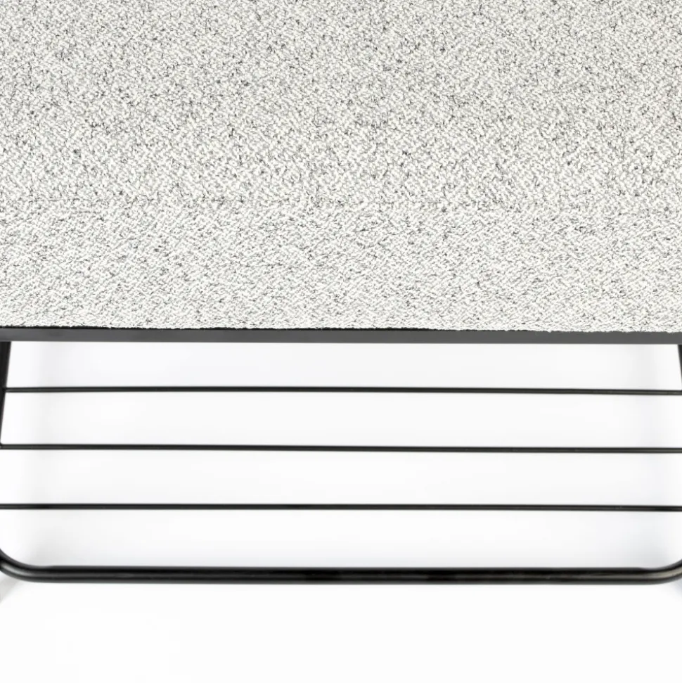 MILOU Tabouret rectangulaire en tissu et métal