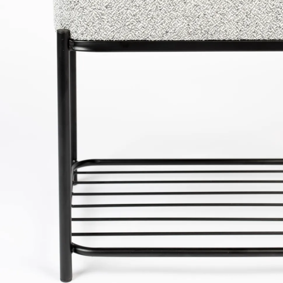 MILOU Tabouret rectangulaire en tissu et métal