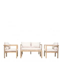 MIRANA Salon de jardin 4 personnes en bois d'acacia