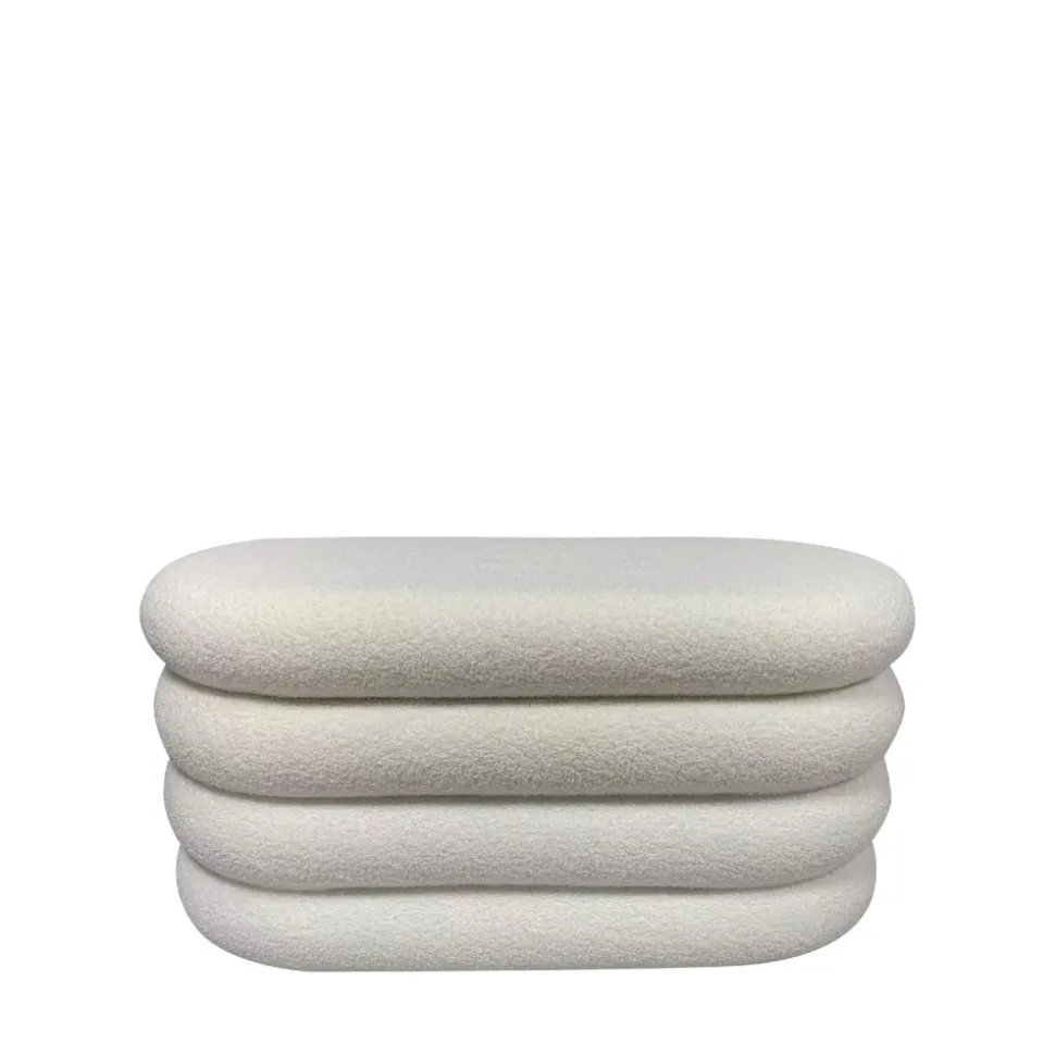 MIRO Banc coffre en tissu bouclette L85cm
