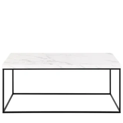 MIXO Table basse en effet marbre et métal 110x55cm