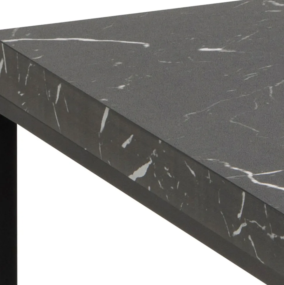 MIXO Table basse en effet marbre et métal 110x55cm