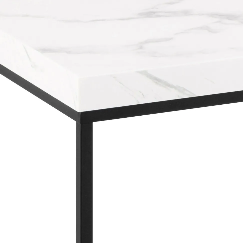 MIXO Table basse en effet marbre et métal 110x55cm
