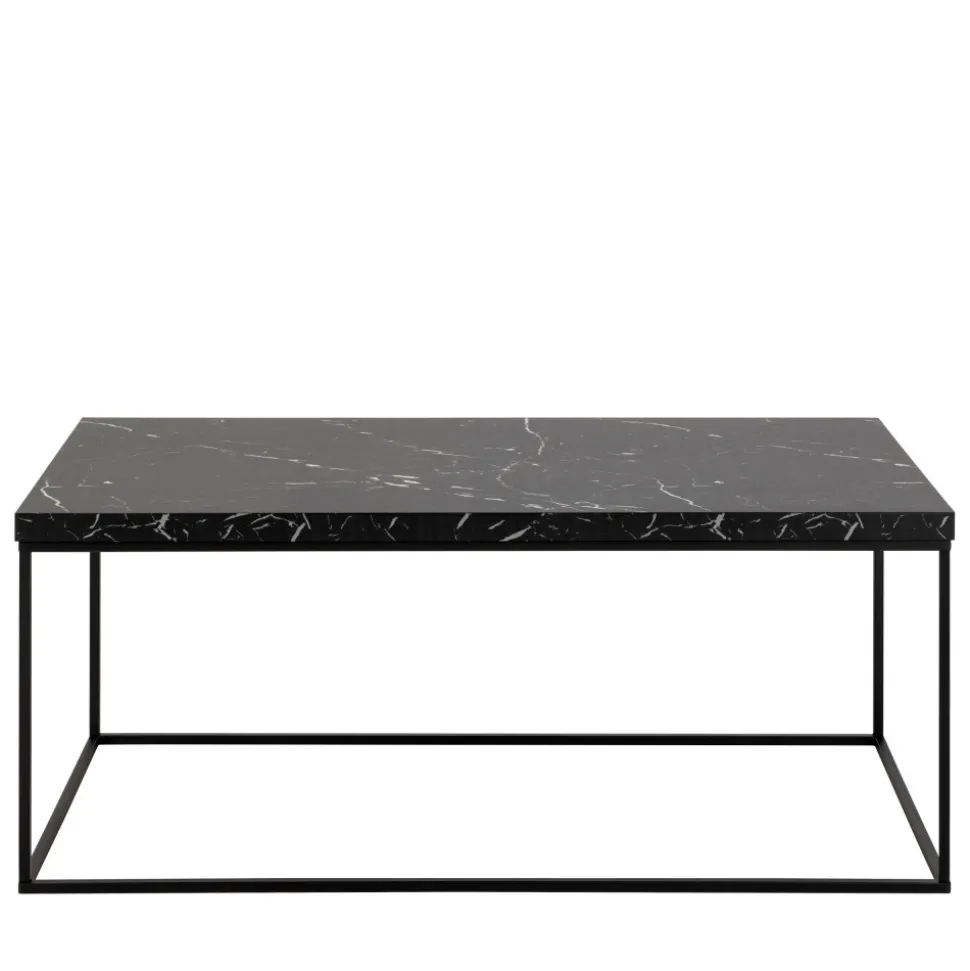 MIXO Table basse en effet marbre et métal 110x55cm