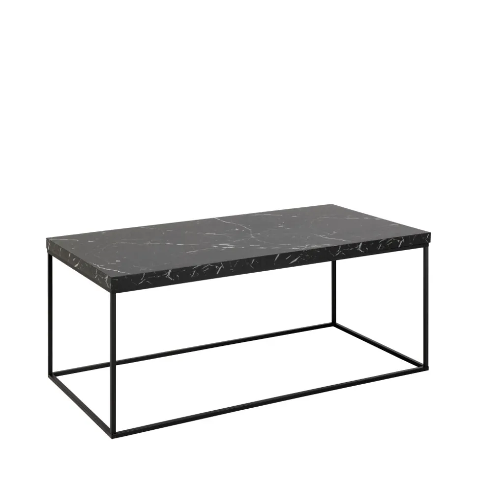 MIXO Table basse en effet marbre et métal 110x55cm