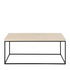 MIXO Table basse en effet travertin et métal 110x50cm