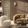 MO Fauteuil rond en fausse fourrure
