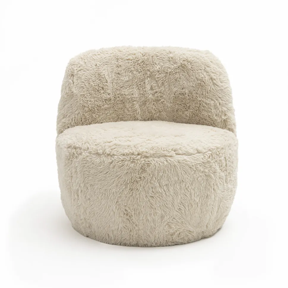 MO Fauteuil rond en fausse fourrure