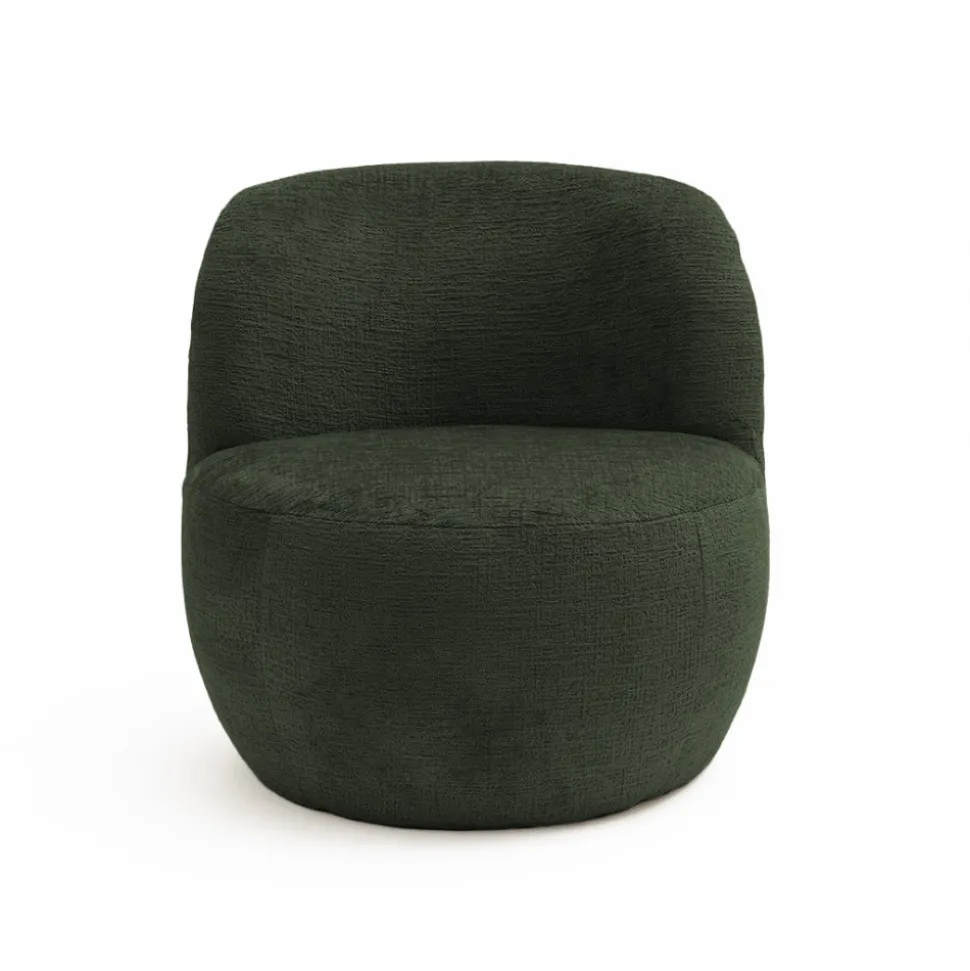 MO Fauteuil rond en tissu chenille