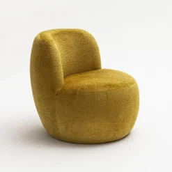 MO Fauteuil rond en tissu chenille