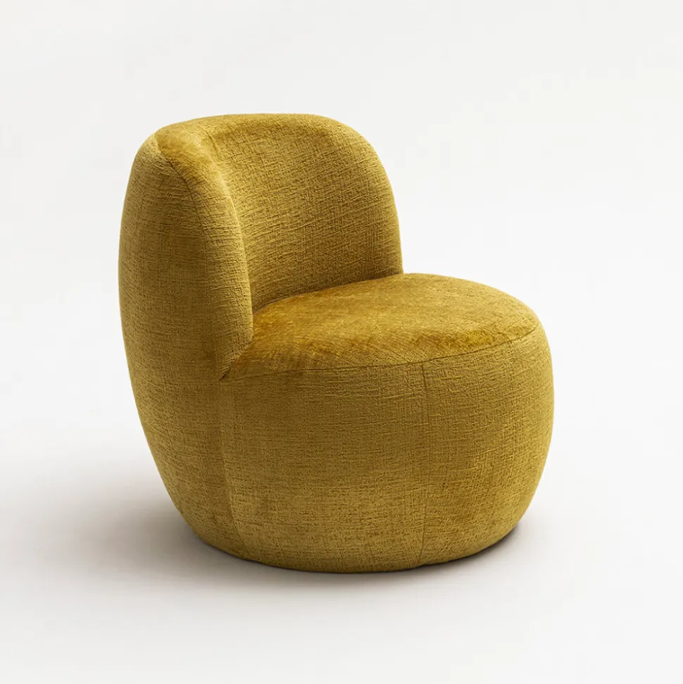 MO Fauteuil rond en tissu chenille
