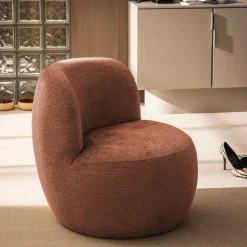 MO Fauteuil rond en tissu chenille