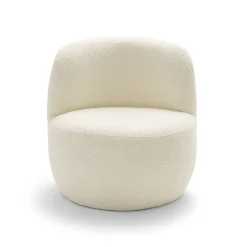 MO Fauteuil rond en tissu bouclette