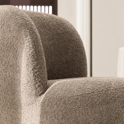 MO Fauteuil rond en tissu bouclette