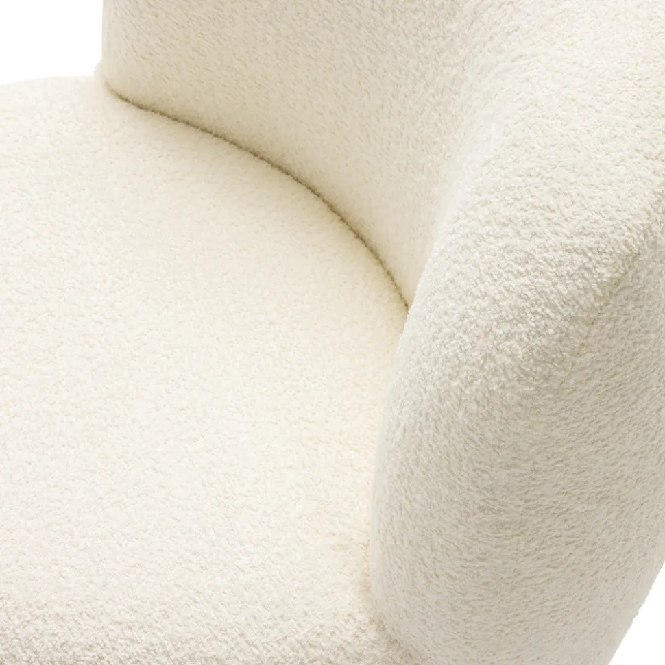 MO Fauteuil rond en tissu bouclette