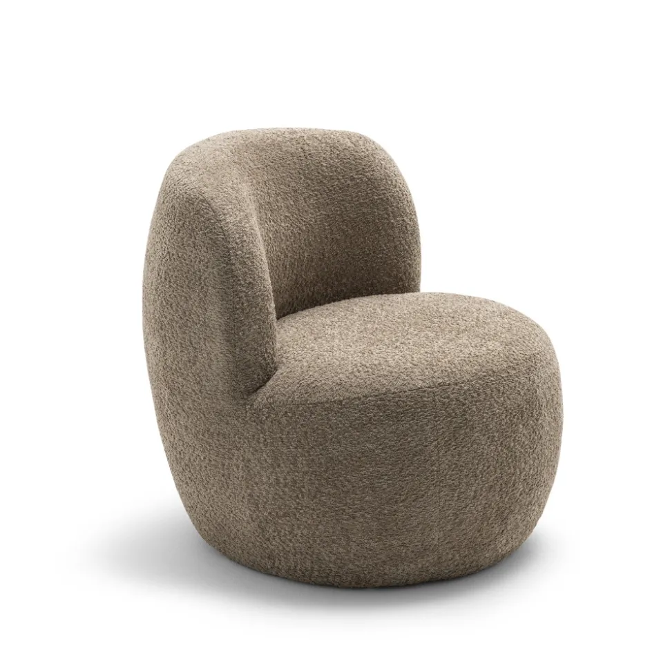 MO Fauteuil rond en tissu bouclette