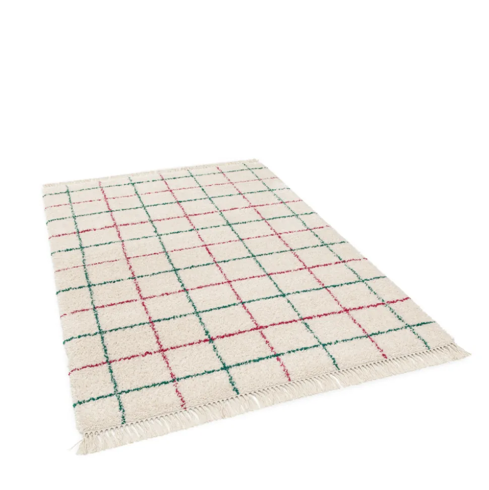 MOKA Tapis à motif quadrillage coloré