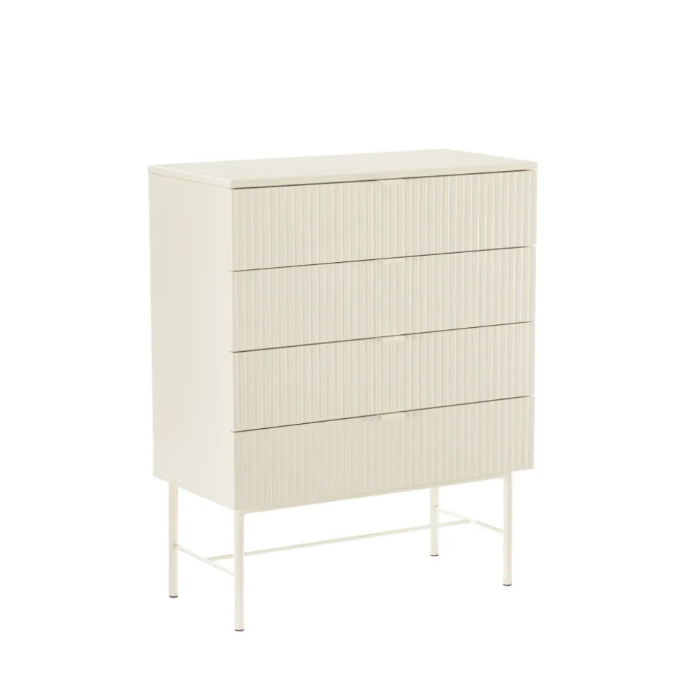 MOLLY Commode 4 tiroirs en bois et métal L79cm
