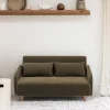 MONICA Canapé convertible 2 places en tissu chenille L140cm